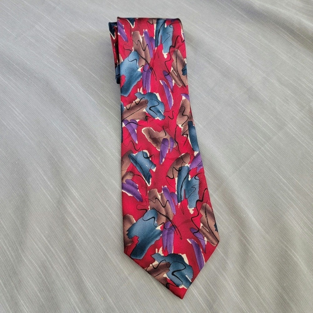 J. Garcia Mens Silk Tie California Mission Limited Edition Collection 38 Red Y2K